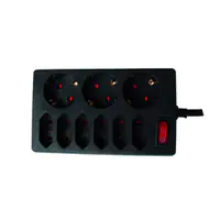 REV Ritter REV 00250171 - 9 AC-Ausgänge - Indoor - Typ C - Typ F - Unmanaged - 1,5 mm² - Schwarz REV Ritter REV 00250171 - 9 AC-Ausgänge - Indoor - Typ C - Typ F - Unmanaged - 1,5 mm² - Schwarz