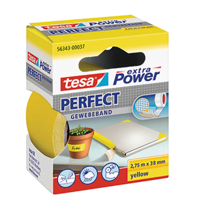 tesa Gewebeband extra Power Perfect 56343-00037 38mmx2,75m gelb tesa Gewebeband extra Power Perfect 56343-00037 38mmx2,75m gelb