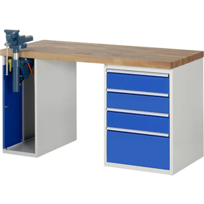 RAU Werkbank 7000 1.500 x 890 x 700 mm (B x H x T) enzianblau lichtgrau