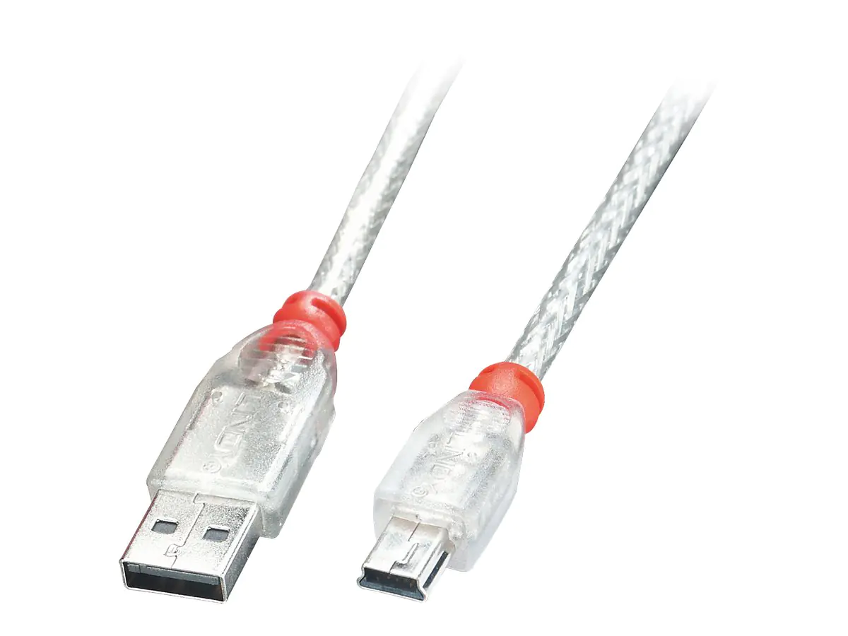 Lindy - USB-Kabel - USB (M) bis Mini-USB, Typ B (M) - USB 2.0 - 2 m - geformt - durchsichtig