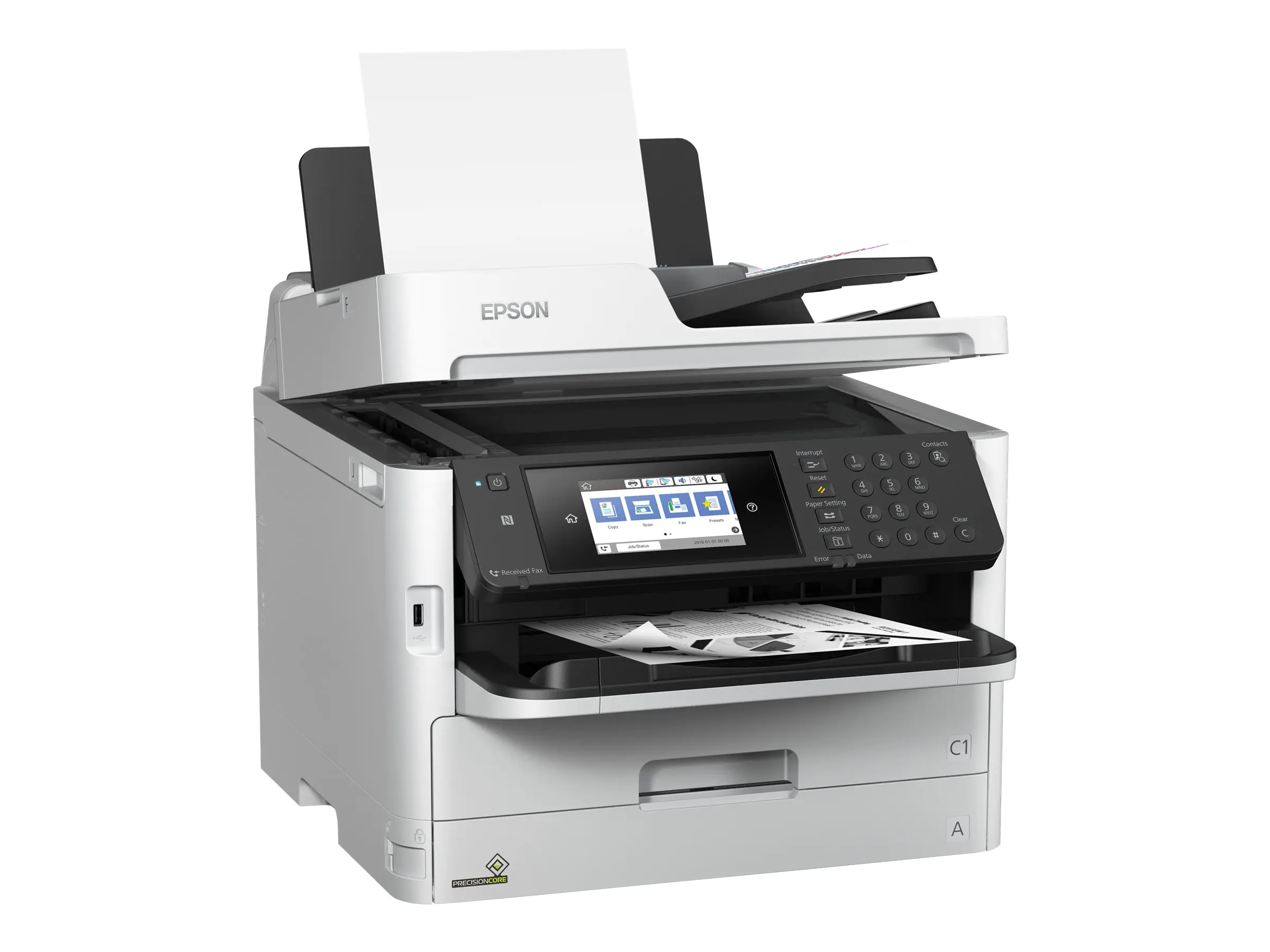 Epson WorkForce Pro WF-M5799DWF - Multifunktionsdrucker - s/w - Tintenstrahl - A4 (210 x 297 mm) (Original) - A4/Legal (Medien) - bis zu 22 Seiten/Min. (Kopieren) - bis zu 15 Seiten/Min. (Drucken) - 330 Blatt - 33.6 Kbps - USB 2.0, Gigabit LAN, Wi-Fi(n),