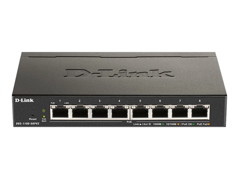 D-Link DGS 1100-08PV2 - Switch - Smart - 8 x 10/100/1000 (PoE) DGS-1100-08PV2/E