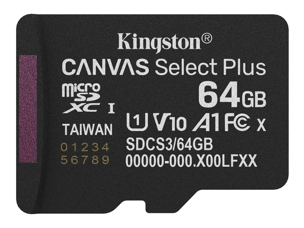Kingston Canvas Select Plus - Flash-Speicherkarte - 64 GB - A1 / Video Class V10 / UHS-I U1 / Class10 - microSDXC UHS-I