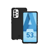 Mobilis SPECTRUM - Hintere Abdeckung für Mobiltelefon - widerstandsfähig - recycelt, antimikrobiell - Impacthane - solides Mattschwarz - für Samsung Galaxy A53 5G