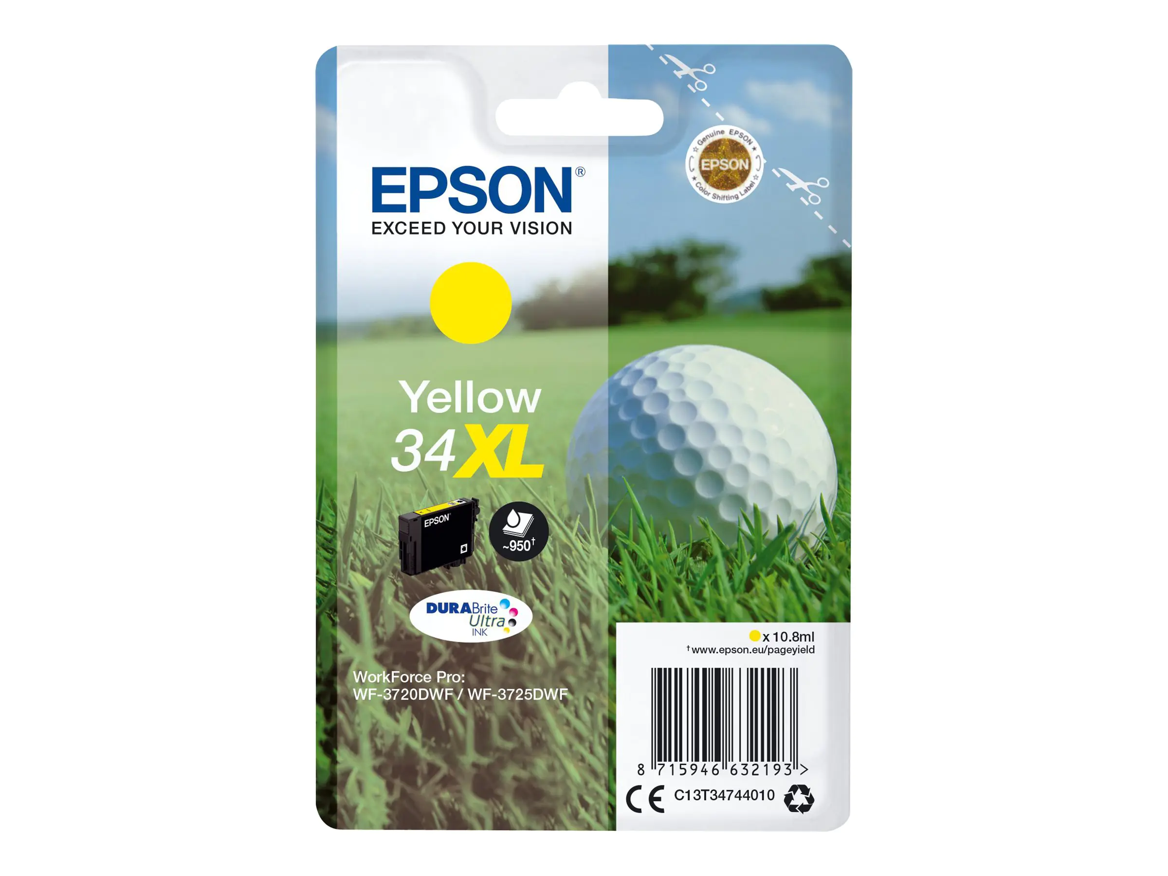 Epson 34XL - 10.8 ml - XL - Gelb - original C13T34744020