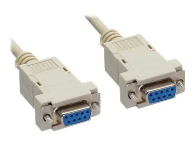 InLine - Nullmodemkabel - DB-9 (W) zu DB-9 (W) - 3 m - Daumenschrauben - beige