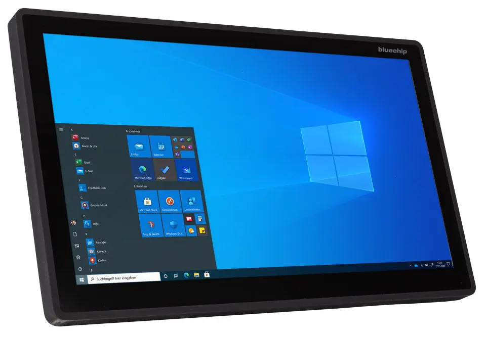 bluechip INDUSTRYline P24KT-1000 Intel® x6413E Prozessor / bis zu 3.00 GHz, Windows 10 IoT Enterprise, 24\" kapazitives Touch-Panel, 8 GB DDR4, 120 GB Industrie SSD, 2 x Gigabit Ethernet, WLAN 802.11 ac, Intel® UHD Grafik 551378
