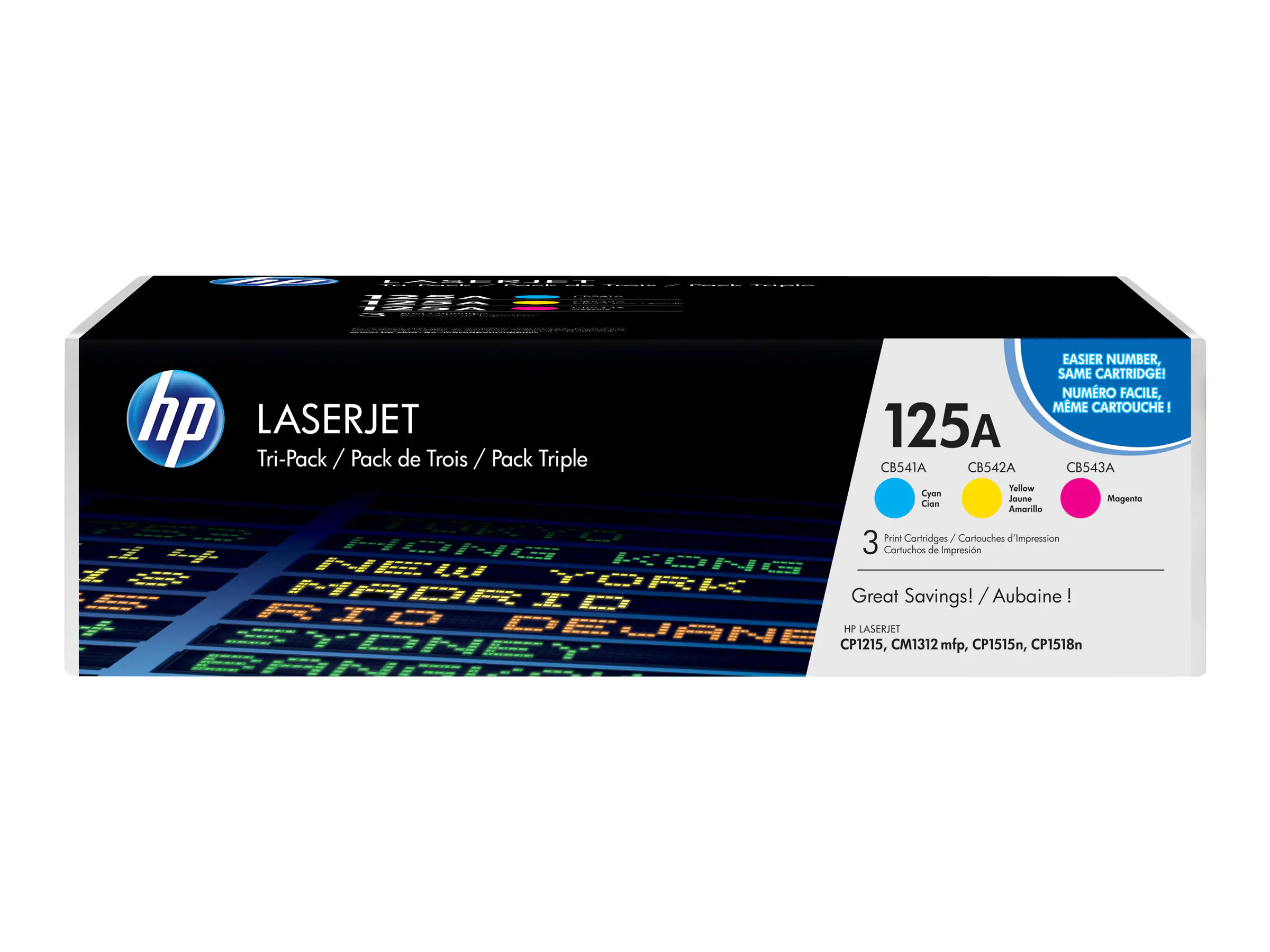 HP 125A - 3er-Pack - Gelb, Cyan, Magenta - original - LaserJet - Tonerpatrone (CE259AM) - für Color LaserJet CM1312 MFP, CM1312nfi MFP, CP1215, CP1515n, CP1518ni HP 125A - 3er-Pack - Gelb, Cyan, Magenta - original - LaserJet - Tonerpatrone (CE259AM) - für Color LaserJet CM1312 MFP, CM1312nfi MFP, CP1215, CP1515n, CP1518ni