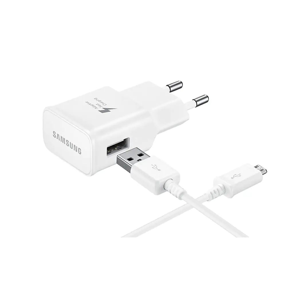 Samsung EP-TA200EWE USB Adapter+ Micro-USB Kabel Schnellladegerät - Weiß - EP-TA200