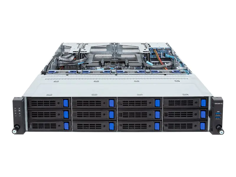 Gigabyte R283-S91 (rev. AAE2) - Server - Rack-Montage - 2U - zweiweg - keine CPU - RAM 0 GB - SATA/PCI Express - Hot-Swap 6.4 cm, 8.9 cm (2.5", 3.5") 6NR283S91DR000AAE2