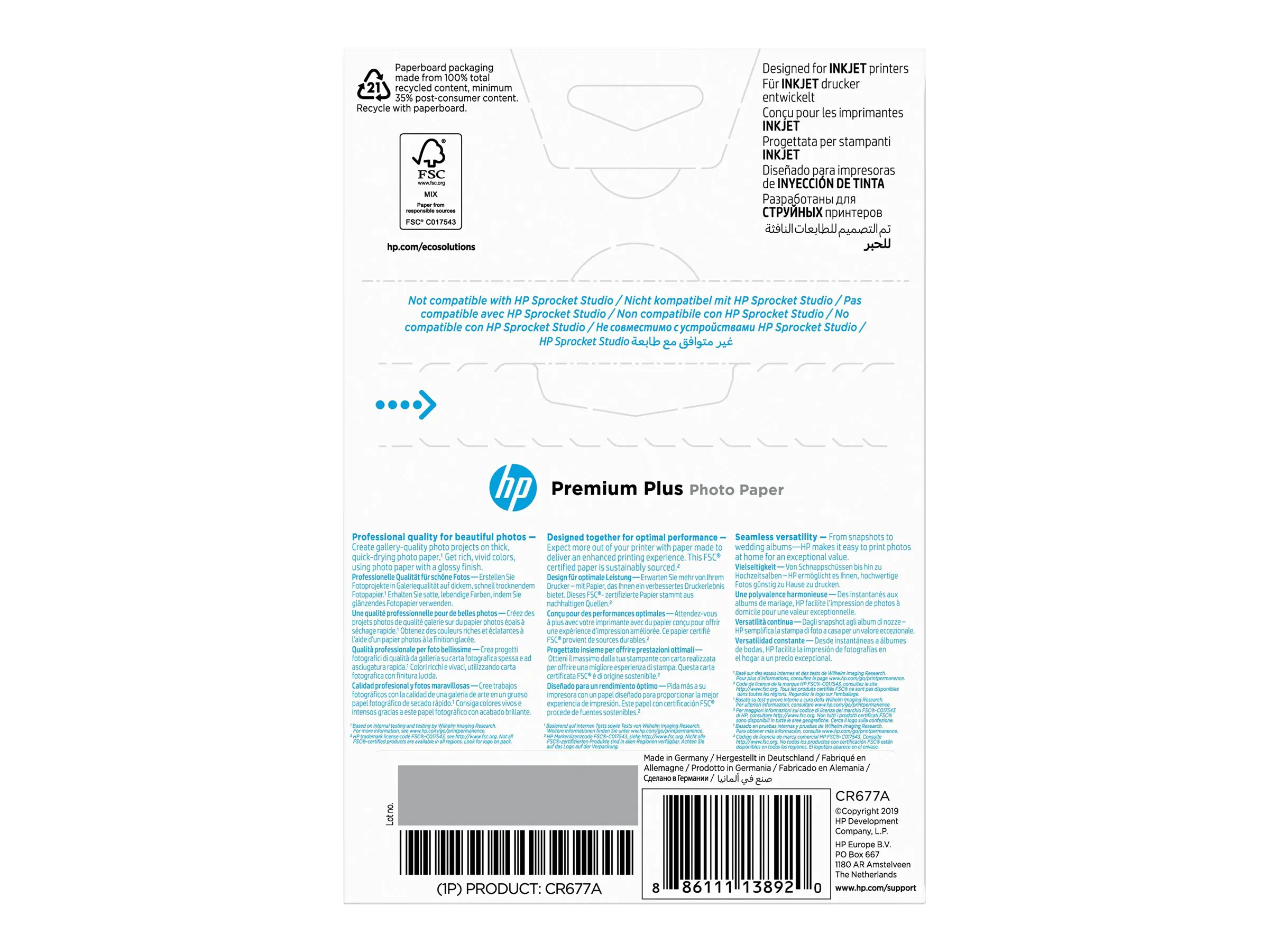 HP Premium Plus Photo Paper - Glänzend - 100 x 150 mm