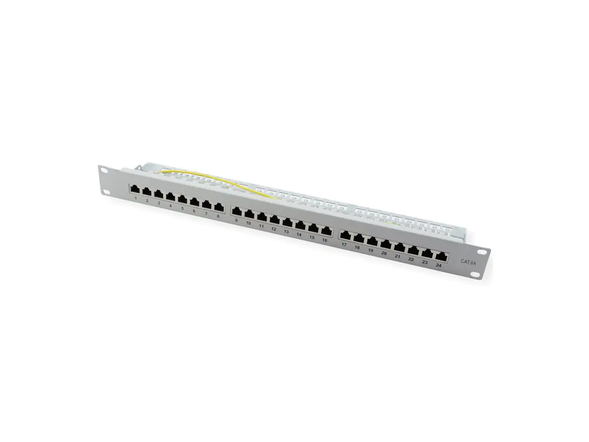 VALUE Patch Panel - Rack montierbar - CAT 6a - abgeschirmt - RJ-45 X 24 - gray (RAL 7035)