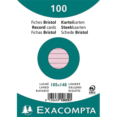 Exacompta Karteikarte 10839SE DIN A6 liniert rosa 100 St./Pack. Exacompta Karteikarte 10839SE DIN A6 liniert rosa 100 St./Pack.