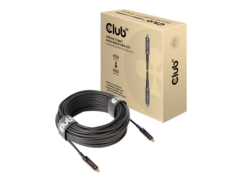 Club 3D - USB-Kabel - 24 pin USB-C (M) zu 24 pin USB-C (M) - USB 3.2 Gen 2 - 20 m - Active Optical Cable (AOC)