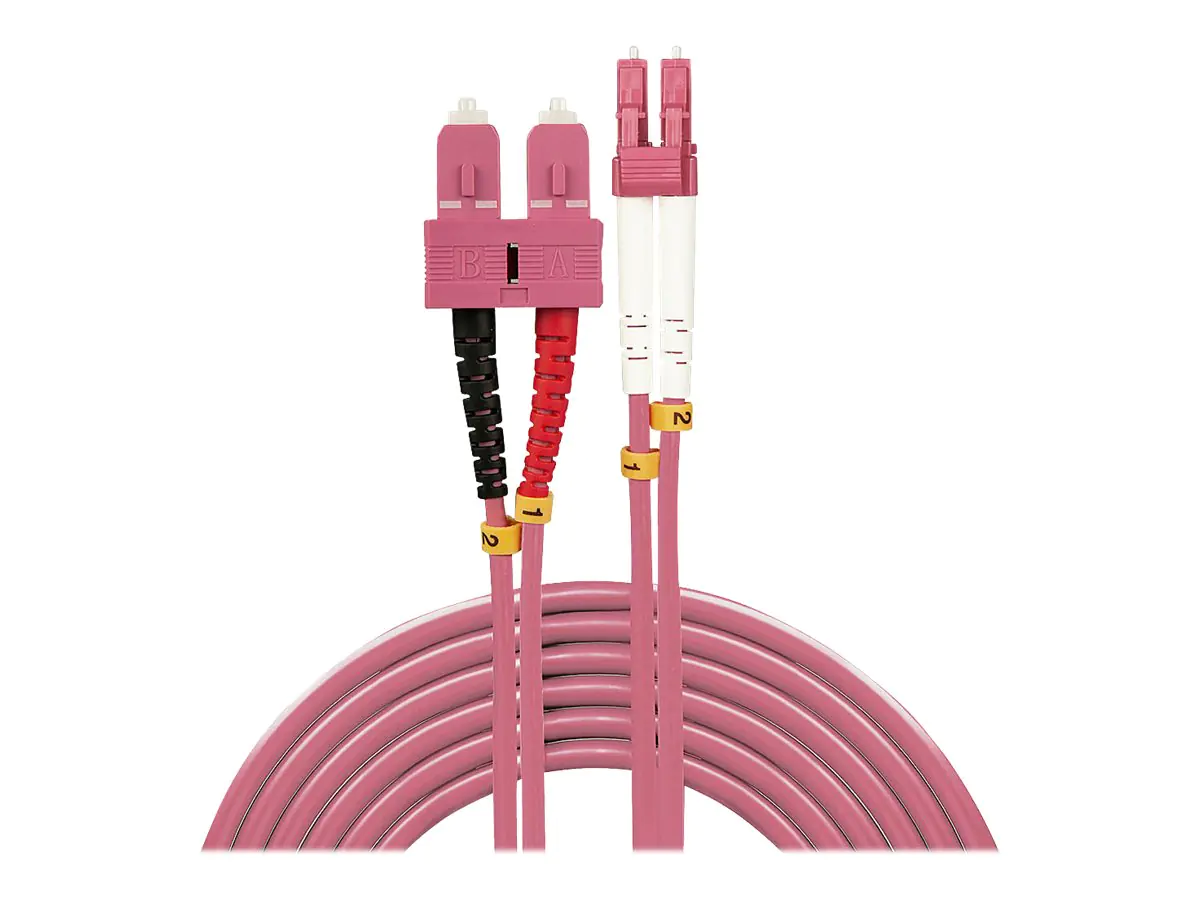 Lindy - Patch-Kabel - SC multi-mode (M) zu LC Multi-Mode (M) - 3 m - Glasfaser - Duplex - 50/125 Mikrometer - OM4 - halogenfrei - lila