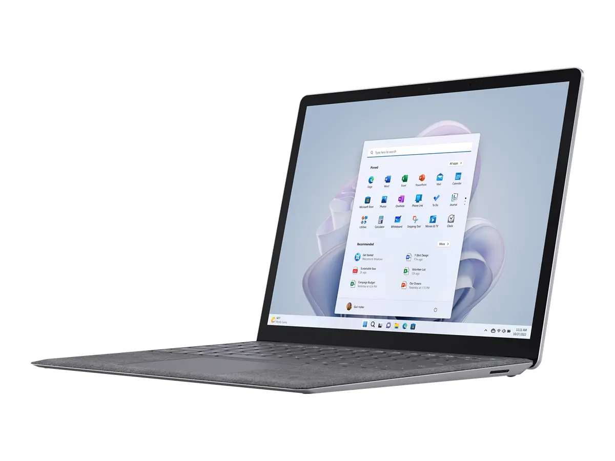 Microsoft Surface Laptop 5 - Intel Core i5 1235U / 1.3 GHz - Evo - Win 11 Home - Iris Xe Graphics - 8 GB RAM - 256 GB SSD - 34.3 cm (13.5") Touchscreen 2256 x 1504 - Wi-Fi 6 - Platin - kbd: Deutsch