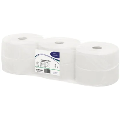 Satino Toilettenpapier Jumborolle 2-lagig Papier, 100 % recycelt hochweiß 1.100 Bl. 6 Rl./Pack. Satino Toilettenpapier Jumborolle 2-lagig Papier, 100 % recycelt hochweiß 1.100 Bl. 6 Rl./Pack.