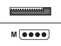 Equip - Netzteil - interne Stromversorgung, 4-polig (M) zu SATA-Stromstecker (M) - 15 cm - Schwarz, Gelb, Rot