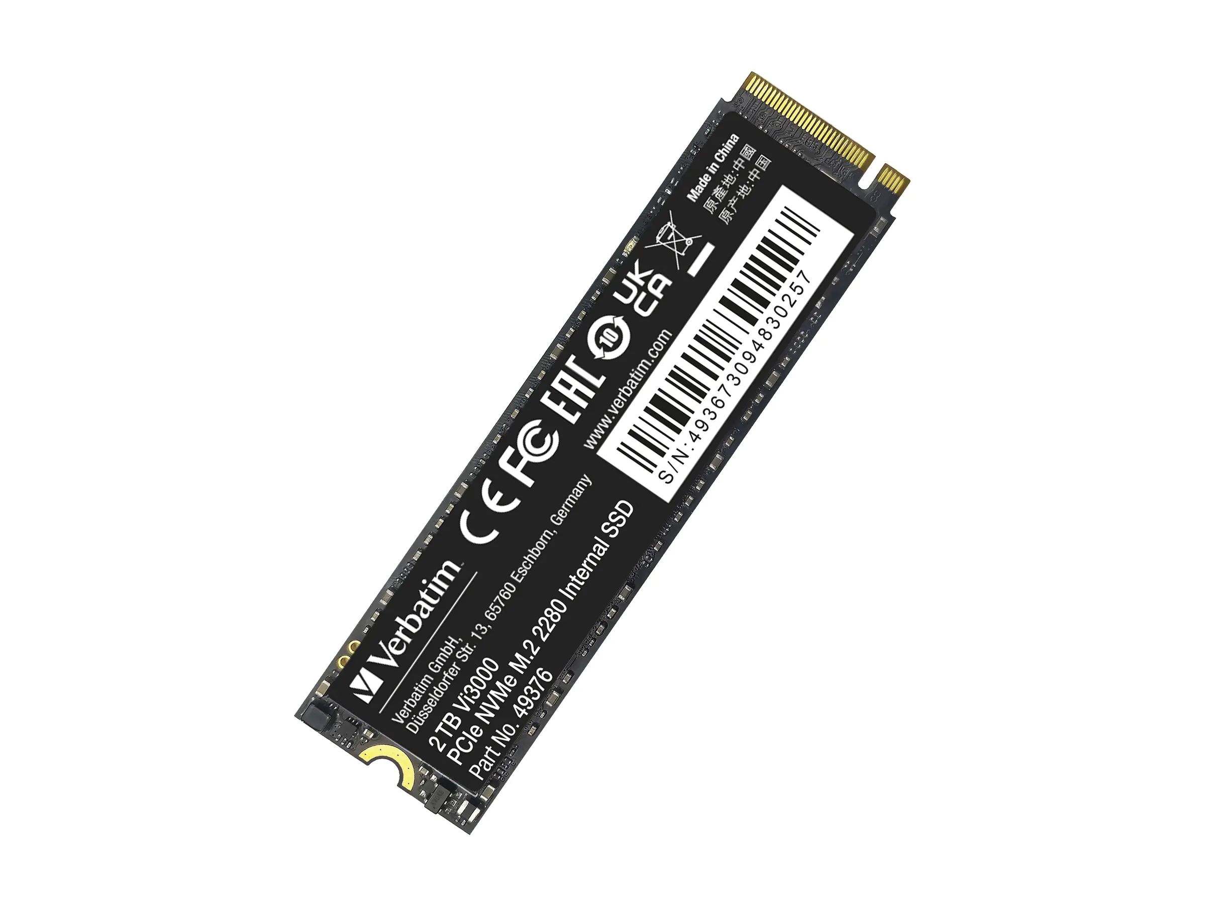 Verbatim Vi3000 - SSD - High Endurance - 2 TB - intern - M.2 2280 - PCIe 3.0 x4 (NVMe)