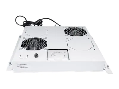 Intellinet Kühleinheit mit 2 Lüftern für 19" Schränke, Zur Deckenmontage, mit Thermostat, grau - Rack-Lüftereinsatz - mit 2 Ventilatoren - Wechselstrom 220/240 V - Grau, RAL 7035 - 1U - 48.3 cm (19") 712781