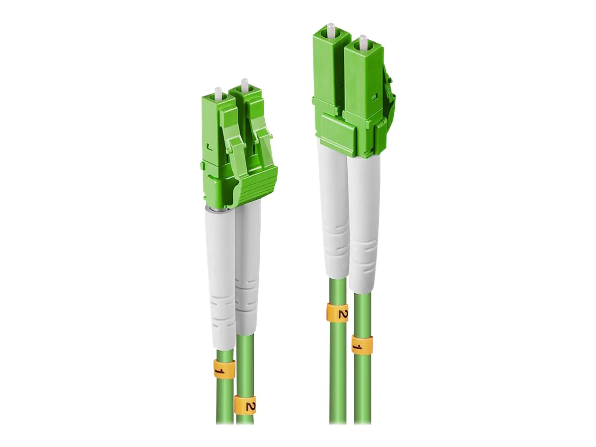 Lindy - Patch-Kabel - LC Multi-Mode (M) zu LC Multi-Mode (M) - 15 m - 4 mm - Glasfaser - Duplex - 50/125 Mikrometer - OM5 - halogenfrei, rund - hellgrün