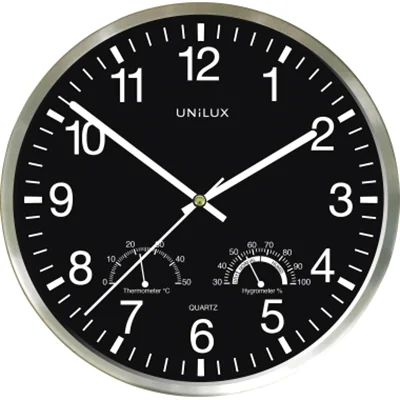 UNILUX Wanduhr WETTY 30 x 4,5 cm (Ø x T) Stahl, rostfrei/Mineralglas metallgrau