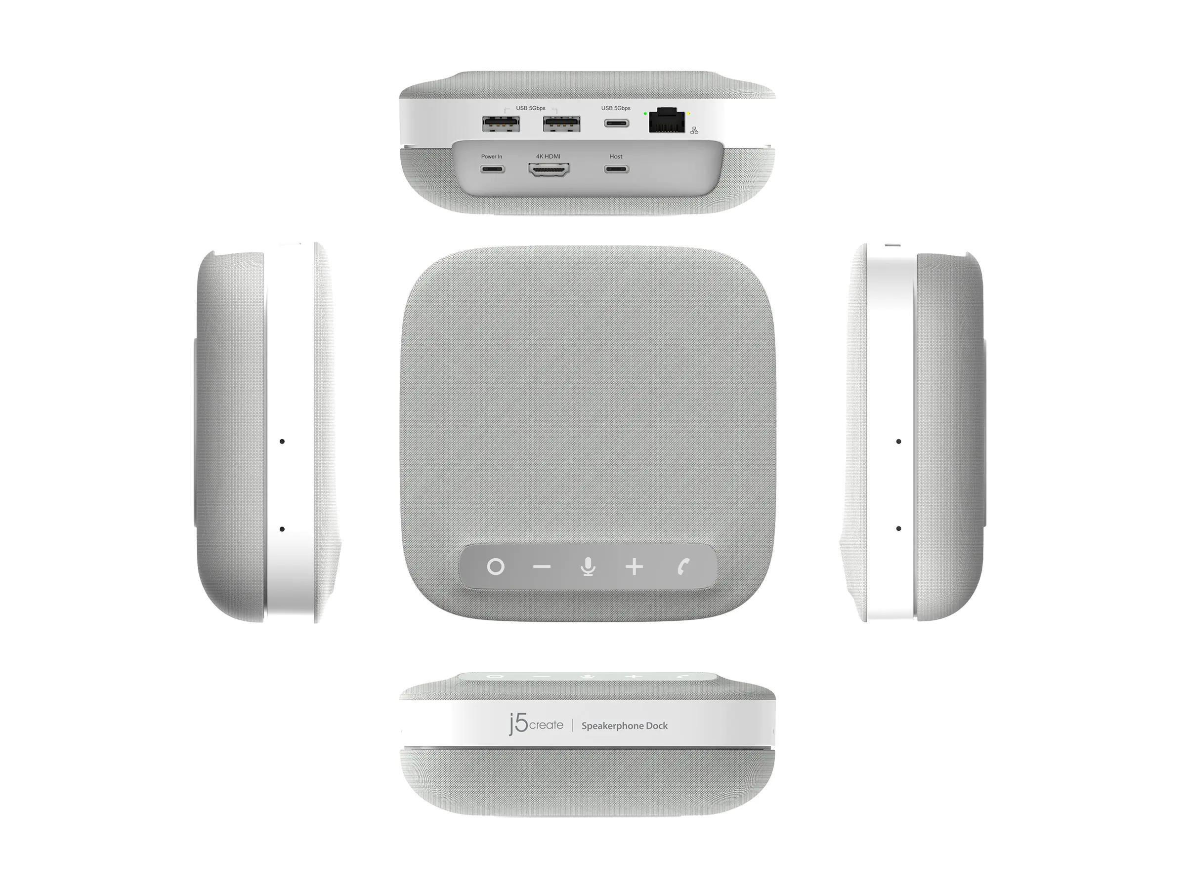 J5Create Speakerphone Dock JCDS335 - Dockingstation - USB-C 3.2 Gen 2 - 2 x HDMI - 1GbE, Bluetooth 5.2