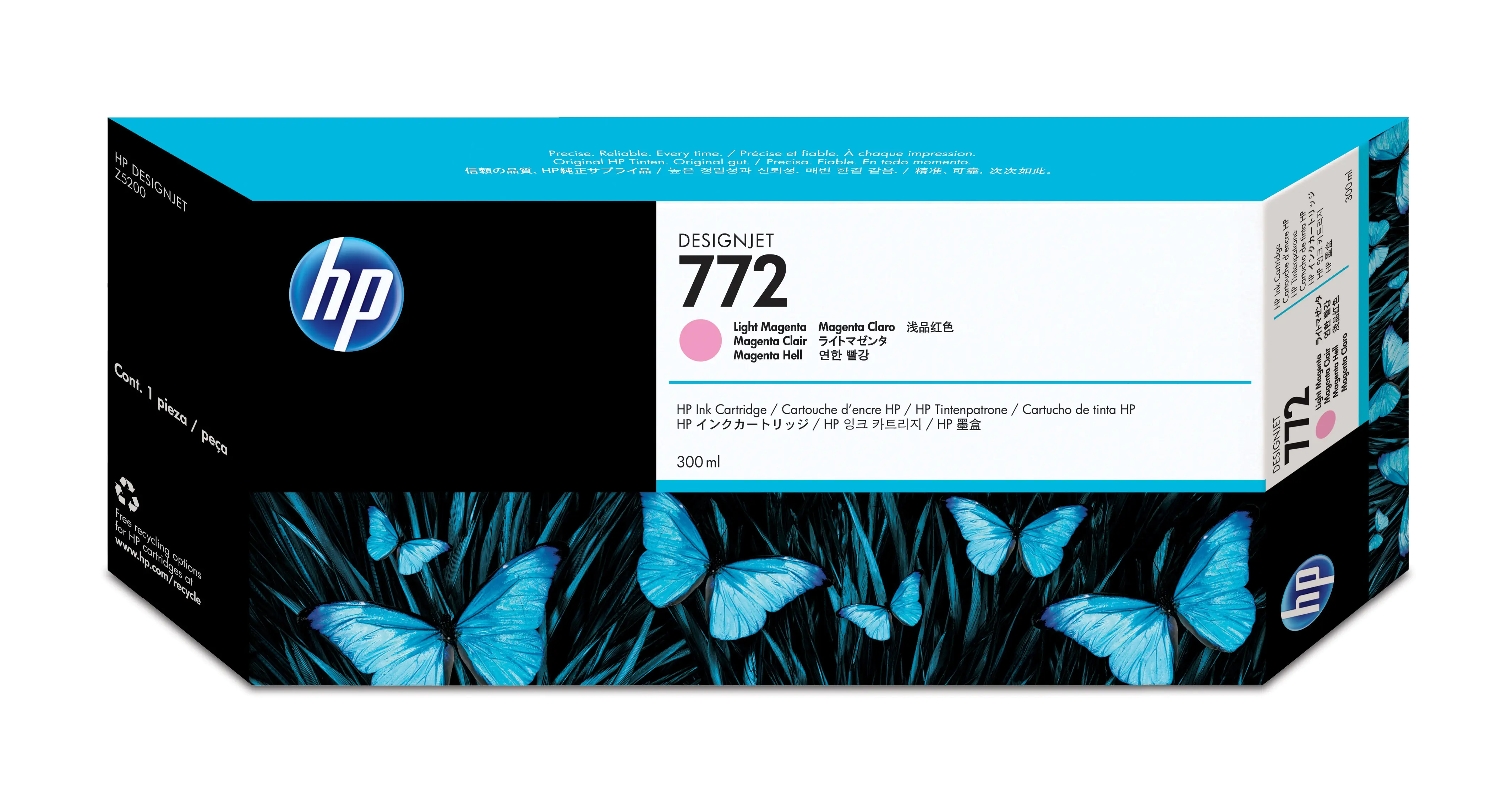 HP 772 - 300 ml - hellmagentafarben - Original - DesignJet - Tintenpatrone - für DesignJet HD Pro MFP, SD Pro MFP, Z5200 PostScript, Z5400 PostScript ePrinter HP 772 - 300 ml - hellmagentafarben - Original - DesignJet - Tintenpatrone - für DesignJet HD Pro MFP, SD Pro MFP, Z5200 PostScript, Z5400 PostScript ePrinter