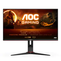 AOC Gaming U28G2XU/BK - LED-Monitor - Gaming - 71.1 cm (28") - 3840 x 2160 4K @ 144 Hz - IPS - 370 cd/m² - 1000:1 - DisplayHDR 400 - 1 ms - 2xHDMI, 2xDisplayPort - Lautsprecher - Schwarz, Rot
