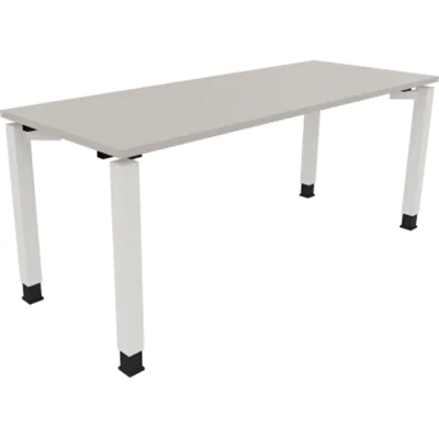 Schreibtisch Vierfuß Quadratrohr B1800xT700xH680-820 ws/Lichtgrau