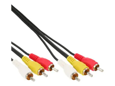 InLine - Video- / Audiokabel - Composite Video / Audio - RCA x 3 männlich zu RCA x 3 männlich - 1 m - Schwarz