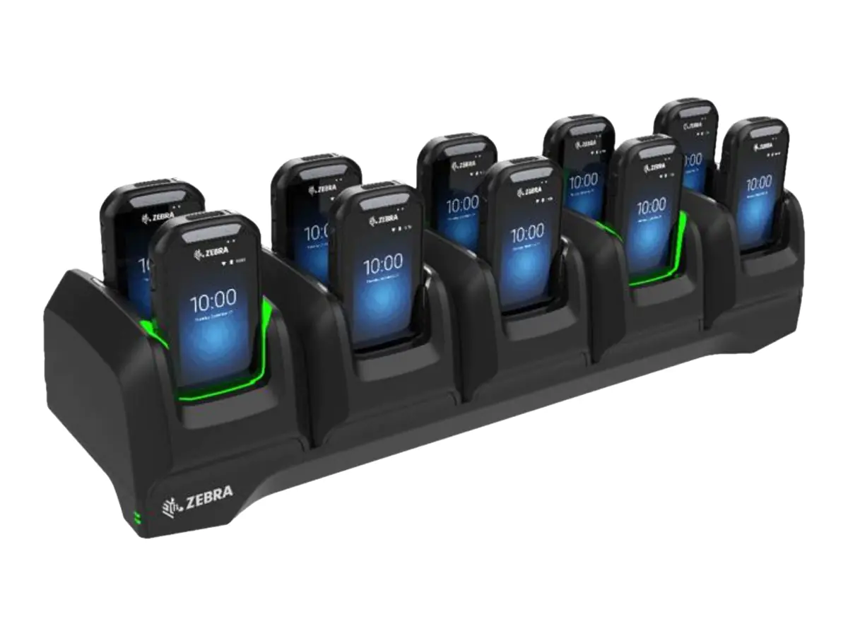 Zebra 10-Slot Locking Smart Cradle - Handheld-Ladestation - Ausgangsanschlüsse: 10 - für Zebra EC30