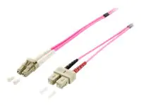 equip Pro - Patch-Kabel - SC multi-mode (M) bis LC Multi-Mode (M) - 10 m - Glasfaser - Duplex - 50/125 Mikrometer - OM4 - halogenfrei - violett
