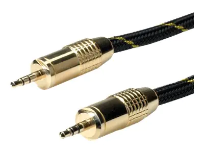 Roline Gold - Audiokabel - mini-phone stereo 3.5 mm männlich zu mini-phone stereo 3.5 mm männlich - 10 m - abgeschirmt - Schwarz, Gold
