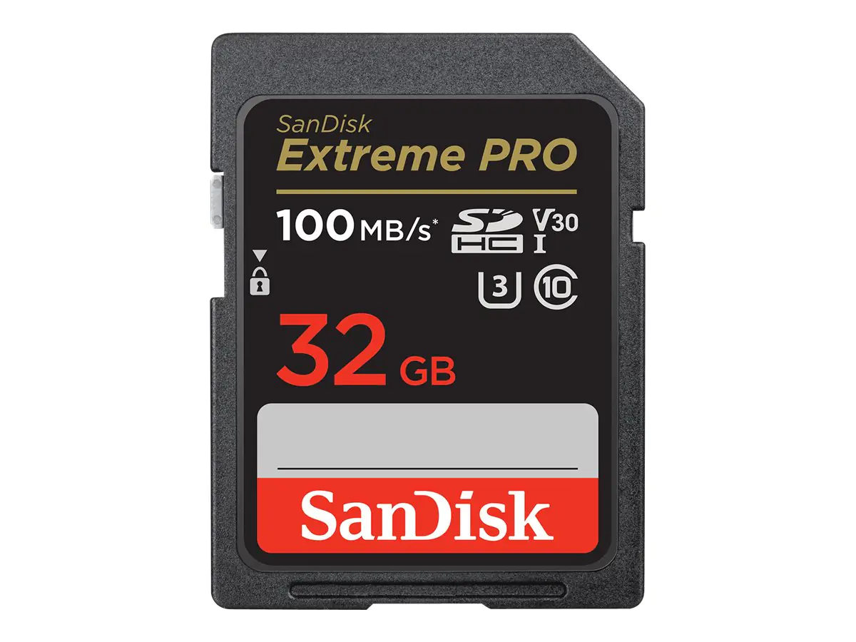 SanDisk Extreme Pro - Flash-Speicherkarte - 32 GB - Video Class V30 / UHS-I U3 / Class10 - SDHC UHS-I SanDisk Extreme Pro - Flash-Speicherkarte - 32 GB - Video Class V30 / UHS-I U3 / Class10 - SDHC UHS-I