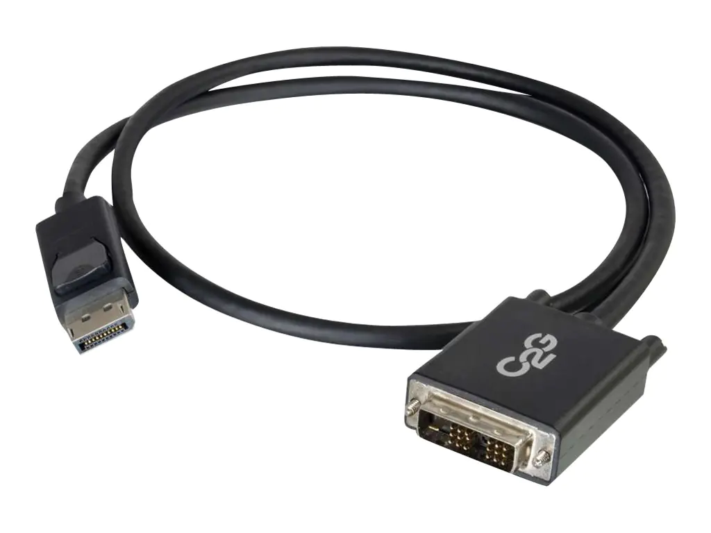 C2G 2m DisplayPort to Single Link DVI-D Adapter Cable M/M - DP to DVI - Black - DisplayPort-Kabel - DisplayPort (M) zu DVI-D (M) - 2 m - Schwarz