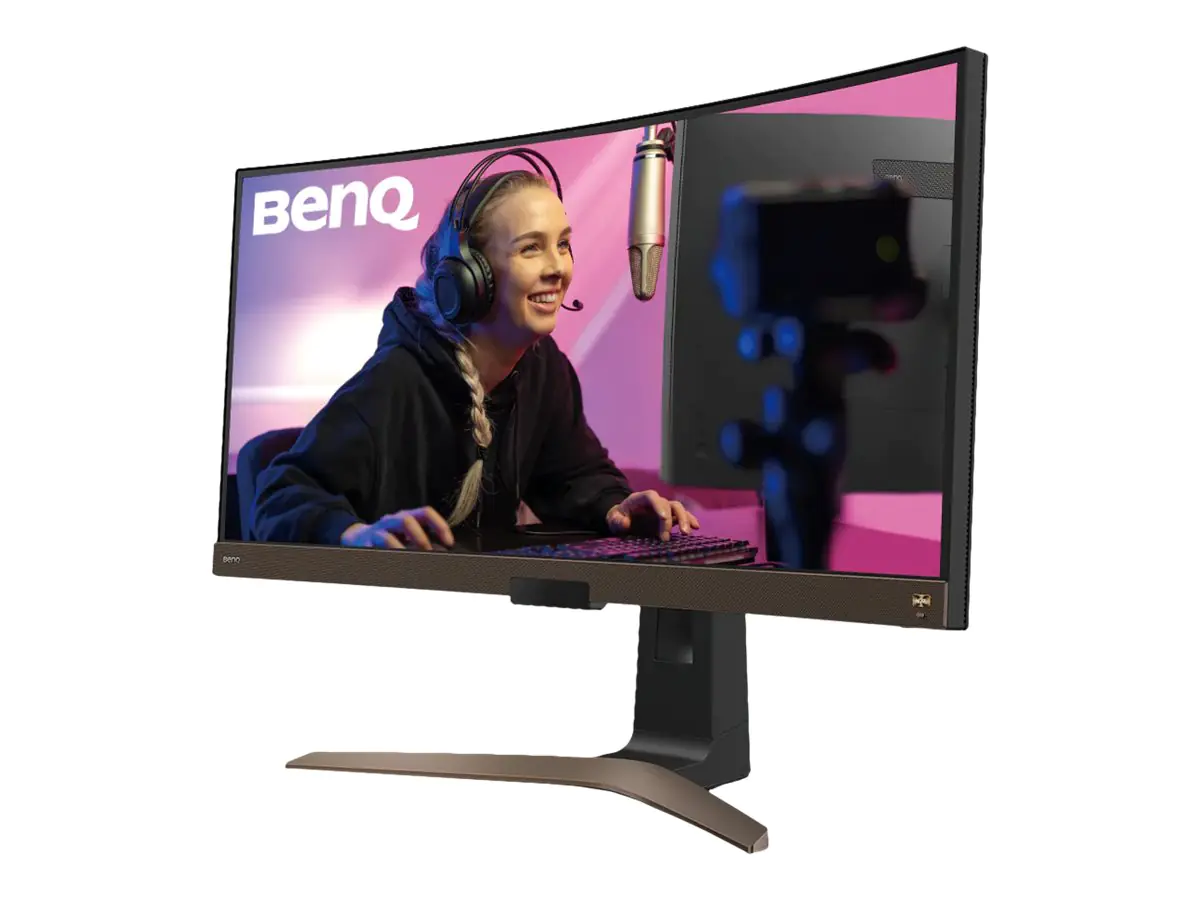 BenQ EW3880R - LED-Monitor - gebogen - 95.2 cm (37.5") - 3840 x 1600 WQHD+ @ 60 Hz - IPS - 300 cd/m² - 1000:1 - HDR10 - 4 ms - 2xHDMI, DisplayPort, USB-C - Lautsprecher mit Subwoofer - braun-metallic