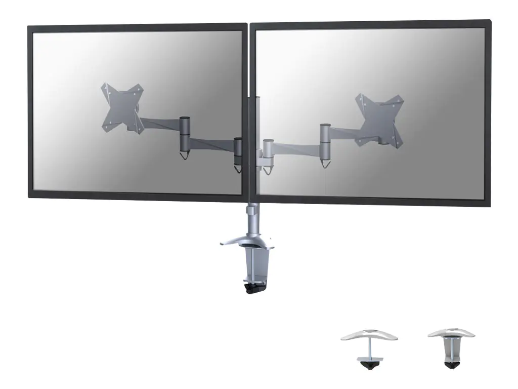 Neomounts FPMA-D1330D - Befestigungskit - Voll beweglich - für 2 LCD-Displays - Silber - Bildschirmgröße: 25.4-69 cm (10"-27") - Klemmmontage, Tülle, Tischmontage