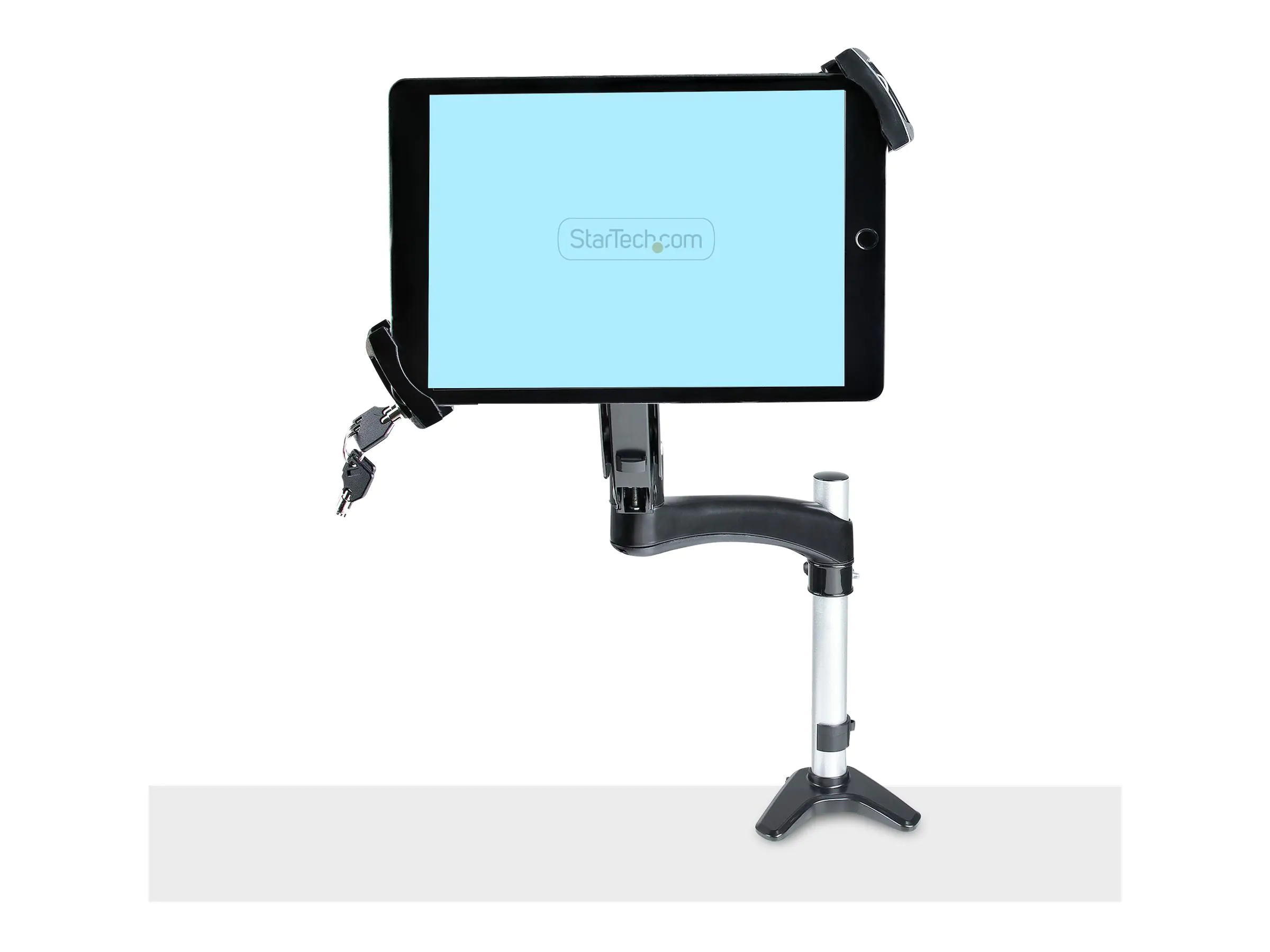 StarTech VESA Mount Adapter for Tablets 7.9 to 12.5in - Up to 2kg (4.4lb) - 75x75/100x100 VESA Patterns - Universal Anti-Theft Tablet VESA Mount Clamp - Secure Tablet Mount - Black - Befestigungskit (Tablet-Sicherheitshalter, Gewichtsplatte) - für Tablett