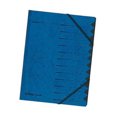Herlitz Ordnungsmappe 10843316 DIN A4 12 Fächer Karton blau Herlitz Ordnungsmappe 10843316 DIN A4 12 Fächer Karton blau