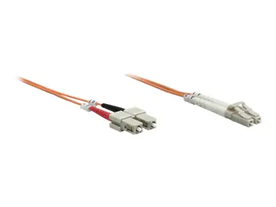Intellinet Fiber Optic Patch Cable, OM1, LC/SC, 2m, Orange, Duplex, Multimode, 62.5/125 µm, LSZH, Fibre, Lifetime Warranty, Polybag - Patch-Kabel - LC Multi-Mode (M) zu SC multi-mode (M) - 2 m - Glasfaser - Duplex - 62,5/125 Mikrometer - orange