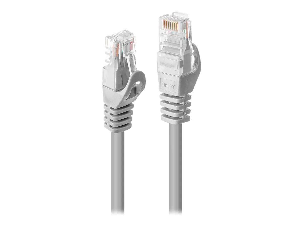 Lindy - Patch-Kabel - RJ-45 (M) bis RJ-45 (M) - 1 m - UTP - CAT 5e - geformt, ohne Haken - Grau