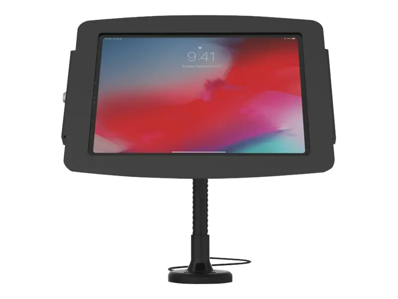 Compulocks iPad 10.2" Space Enclosure Flex Arm Mount - Befestigungskit (Flexibler Arm, Gehäuse) - für Tablett - verriegelbar - hochwertiges Aluminium - Schwarz - Bildschirmgröße: 25.9 cm (10.2") - Wandmontage, Oberflächenmontage, Thekenbereich - für Apple