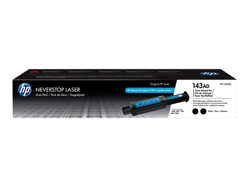 HP 143AD - 2er-Pack - Schwarz - Tonernachfüllung W1143AD