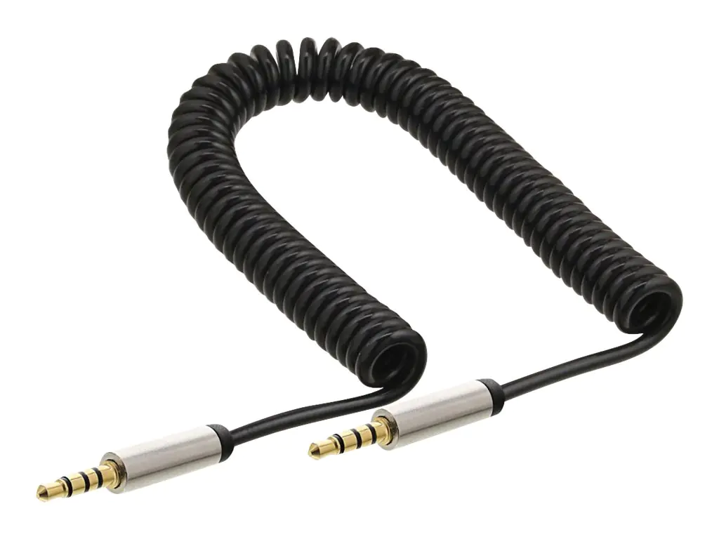 InLine Slim - Audiokabel - 4-poliger Mini-Stecker Stecker zu 4-poliger Mini-Stecker Stecker - 1 m - Schwarz - gewickelt