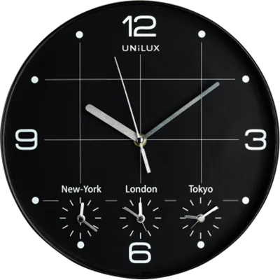 UNILUX Wanduhr On Time 400094567 30cm Kunststoff sw UNILUX Wanduhr On Time 400094567 30cm Kunststoff sw