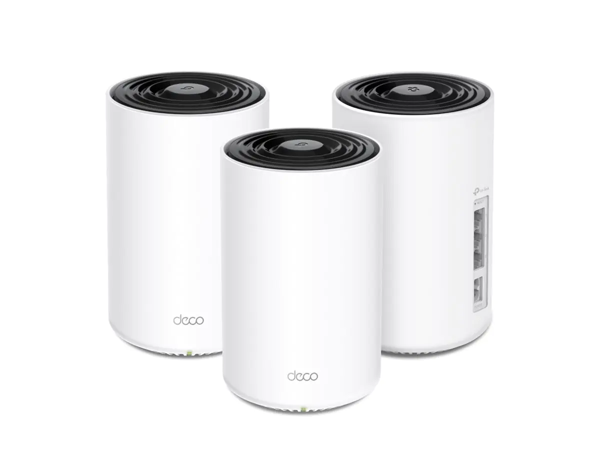 TP-LINK Deco PX10 V1 - WLAN-System - (3 Router) - bis zu 6.100 qm - Netz 1GbE, HomePlug AV (HPAV) Deco PX10(3-pack)(EU)