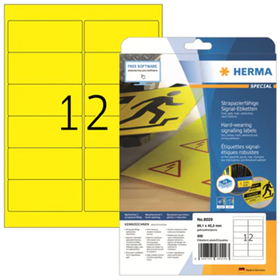 HERMA Signaletikett 8029 99,1x42,3mm gelb 300 St./Pack. HERMA Signaletikett 8029 99,1x42,3mm gelb 300 St./Pack.