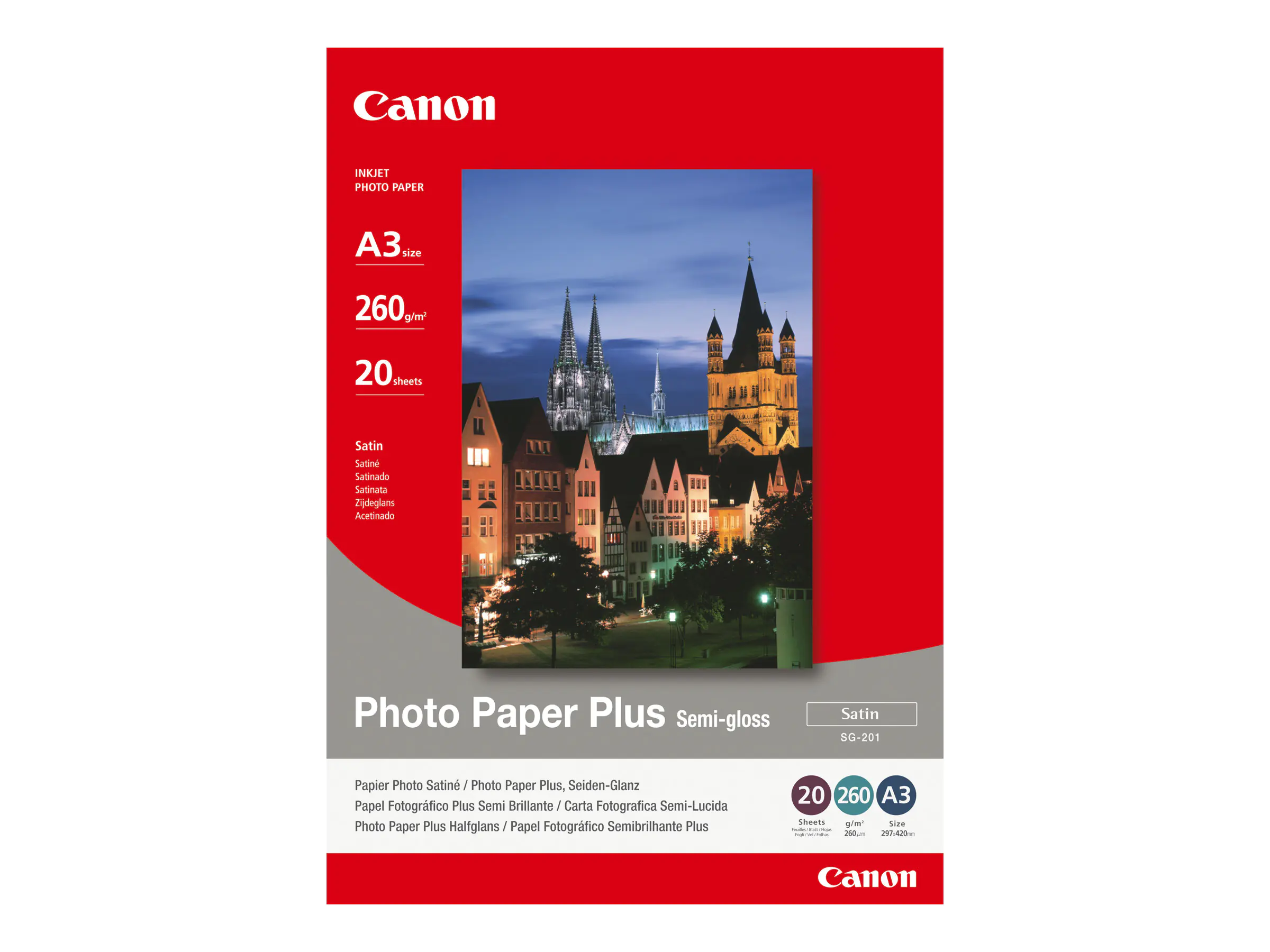 Canon Fotopapier 1686B026 DIN A3 260 g/m² matt für Tintenstrahldrucker 20 Blatt