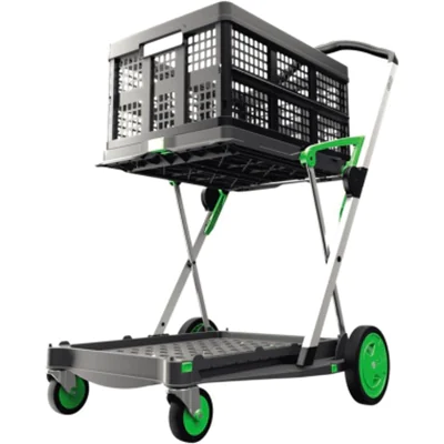 Klapptrolley Kunststoff/Aluminium grau/grün Klapptrolley Kunststoff/Aluminium grau/grün